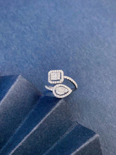 Load image into Gallery viewer, LUOWEND 18K White Gold Natural Diamond Ring for Women