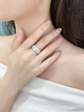 Load image into Gallery viewer, LUOWEND 18K White Gold Natural Diamond Ring for Women