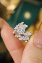 Load image into Gallery viewer, LUOWEND 18K White Gold Real Natural Diamond Ring for Women