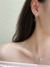 Load image into Gallery viewer, LUOWEND 18K White Gold Natural Diamond Earrings for Women