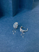 Load image into Gallery viewer, LUOWEND 18K White Gold Natural Diamond Earrings for Women
