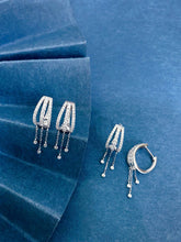 Load image into Gallery viewer, LUOWEND 18K White Gold Natural Diamond Earrings for Women