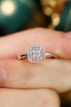 Load image into Gallery viewer, LUOWEND 18K White Gold Real Natural Diamond Ring for Women