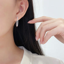 Load image into Gallery viewer, LUOWEND 18K White Gold Natural Diamond Earrings for Women