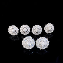 Load image into Gallery viewer, LUOWEND 18K White Gold Real Natural Diamond Stud Earrings for Women