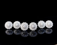 Load image into Gallery viewer, LUOWEND 18K White Gold Real Natural Diamond Stud Earrings for Women