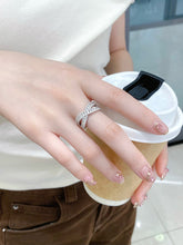 Load image into Gallery viewer, LUOWEND 18k White Gold Natural Diamond Ring for Women