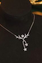Load image into Gallery viewer, LUOWEND 18K White Gold Real Natural Diamond Pendant Necklace for Women