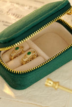 Load image into Gallery viewer, LUOWEND 18K Yellow Gold Real Natural Emerald and Diamond Earrings for Women