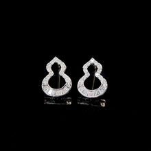 Load image into Gallery viewer, LUOWEND 18K White Gold Real Natural Diamond Stud Earrings for Women