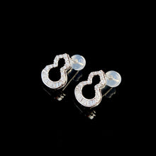 Load image into Gallery viewer, LUOWEND 18K White Gold Real Natural Diamond Stud Earrings for Women