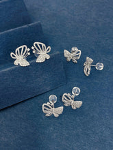 Load image into Gallery viewer, LUOWEND 18K White Gold Natural Diamond Earrings for Women