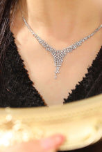 Load image into Gallery viewer, LUOWEND 18K White Gold Real Natural Diamond Necklace for Women
