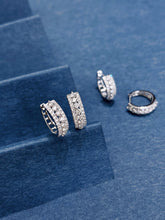 Load image into Gallery viewer, LUOWEND 18K White/Yellow Gold Natural Diamond Earrings for Women