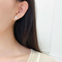 Load image into Gallery viewer, LUOWEND 18K White Gold Natural Diamond Earrings for Women