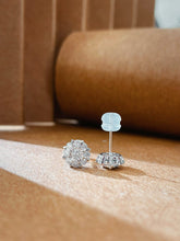 Load image into Gallery viewer, LUOWEND 18K White Gold Natural Diamond Earrings for Women