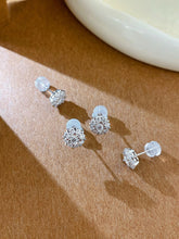 Load image into Gallery viewer, LUOWEND 18K White Gold Natural Diamond Earrings for Women