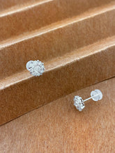 Load image into Gallery viewer, LUOWEND 18K White Gold Natural Diamond Earrings for Women