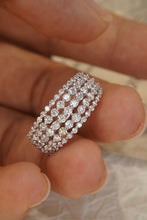 Load image into Gallery viewer, LUOWEND 18K White Gold Real Natural Diamond Ring for Women
