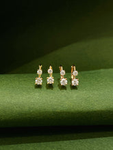 Load image into Gallery viewer, LUOWEND 18K White/Yellow/Rose Gold Natural Diamond Earrings for Women