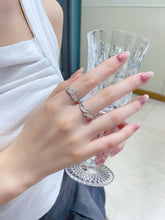 Load image into Gallery viewer, LUOWEND 18K White Gold Natural Diamond Ring for Women