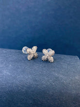 Load image into Gallery viewer, LUOWEND 18K White Gold Natural Diamond Earrings for Women
