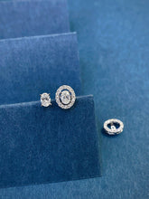 Load image into Gallery viewer, LUOWEND 18K White Gold Ntural Diamond Stud Earrings for Women