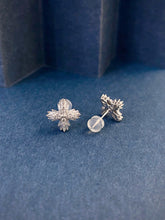 Load image into Gallery viewer, LUOWEND 18K White Gold Natural Diamond Earrings for Women