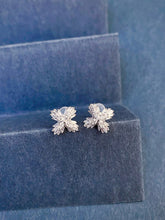 Load image into Gallery viewer, LUOWEND 18K White Gold Natural Diamond Earrings for Women