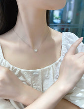 Load image into Gallery viewer, LUOWEND 18K White Gold Natural Diamond Pendant Necklace for Women