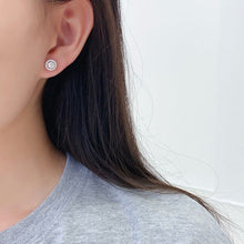 Load image into Gallery viewer, LUOWEND 18K White Gold Natural Diamond Earrings for Women