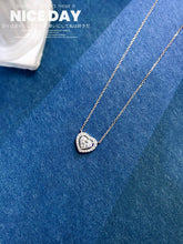 Load image into Gallery viewer, LUOWEND 18K White Gold Natural Diamond Pendant Necklace for Women