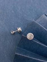 Load image into Gallery viewer, LUOWEND 18K White Gold Natural Diamond Earrings for Women