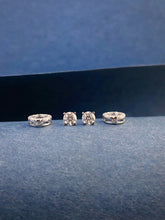 Load image into Gallery viewer, LUOWEND 18K White Gold Natural Diamond Earrings for Women