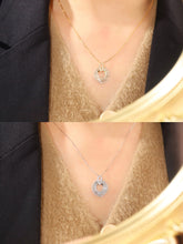 Load image into Gallery viewer, LUOWEND 18K White or Yellow Gold Real Natural Diamond Pendant Necklace for Women