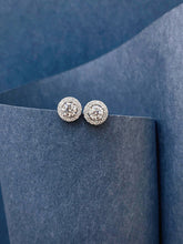 Load image into Gallery viewer, LUOWEND 18K White Gold Natural Diamond Earrings for Women