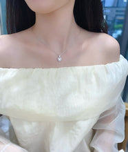 Load image into Gallery viewer, LUOWEND 18K White Gold Natiural Diamond Pendant Necklace for Women