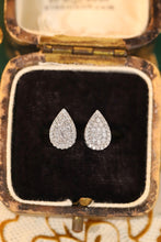 Load image into Gallery viewer, LUOWEND 18K White Gold Real Natural Diamond Stud Earrings for Women