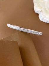 Load image into Gallery viewer, LUOWEND 18K White Gold Natural Diamond Bangle for Women