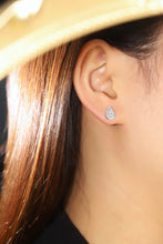 Load image into Gallery viewer, LUOWEND 18K White Gold Real Natural Diamond Stud Earrings for Women
