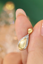 Load image into Gallery viewer, LUOWEND 18K Yellow Gold Real Natural Diamond Drop Earrings for Women