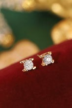 Load image into Gallery viewer, LUOWEND 18K Rose Gold Real Natural Diamond Stud Earrings for Women