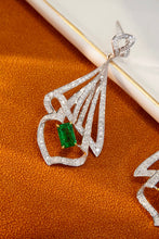 Load image into Gallery viewer, LUOWEND 18K White and Yellow Gold Real Natural Diamond and Emerald Earring for Women