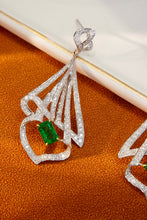 Load image into Gallery viewer, LUOWEND 18K White and Yellow Gold Real Natural Diamond and Emerald Earring for Women