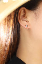 Load image into Gallery viewer, LUOWEND 18K Rose Gold Real Natural Diamond Stud Earrings for Women