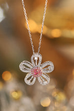 Load image into Gallery viewer, LUOWEND 18K White Gold Real Natural Pink Diamond Necklace for Women
