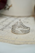 Load image into Gallery viewer, LUOWEND 18K White Gold Real Natural Diamond Ring for Women