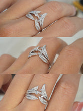 Load image into Gallery viewer, LUOWEND 18K White Gold Real Natural Diamond Ring for Women