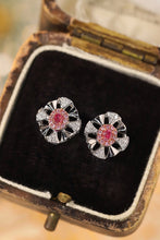 Load image into Gallery viewer, LUOWEND 18K White Gold Real Natural Pink Diamond Earrings for Women