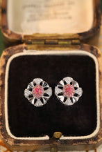 Load image into Gallery viewer, LUOWEND 18K White Gold Real Natural Pink Diamond Earrings for Women